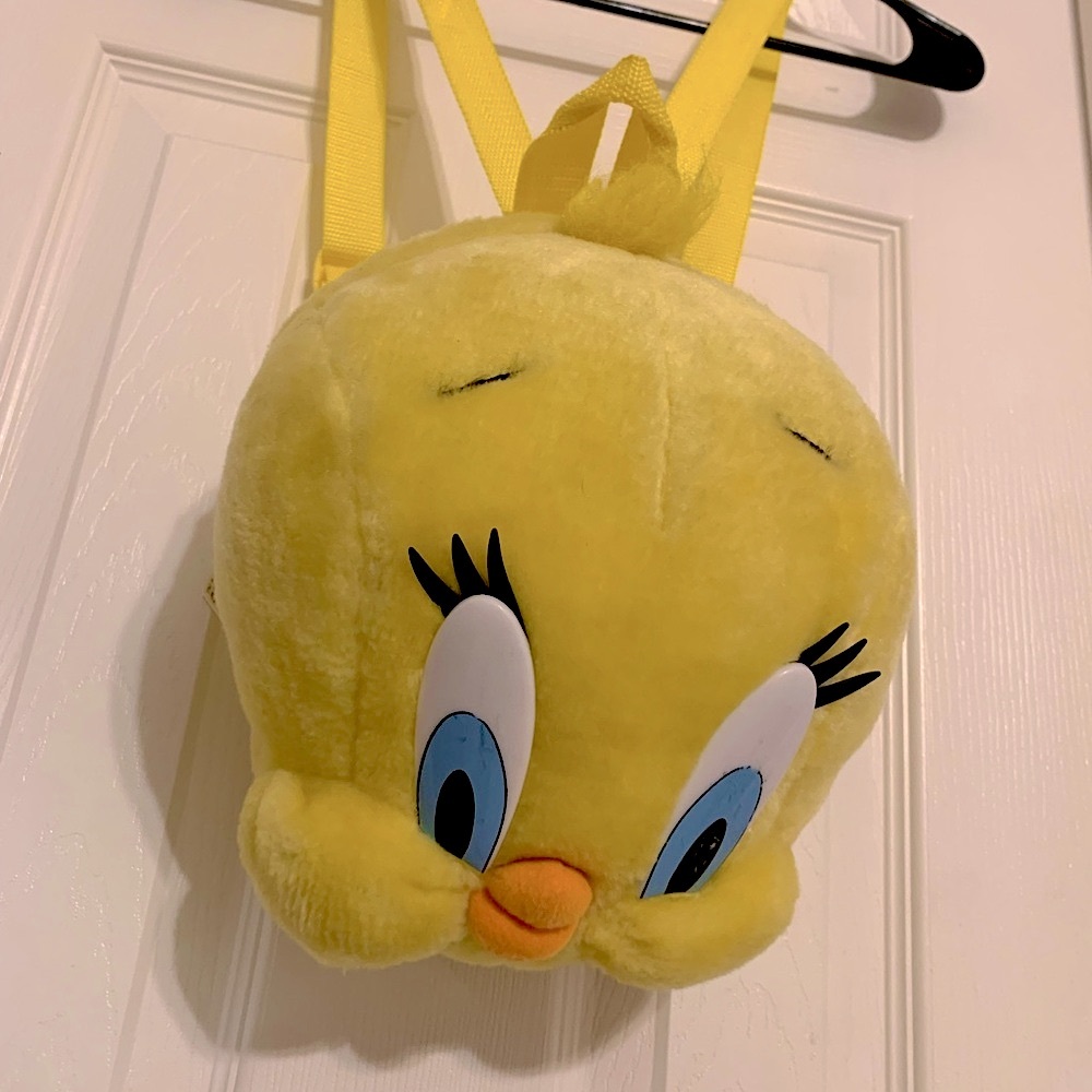 Vintage 1996 Warner Bros Tweety Bird Plush Backpack